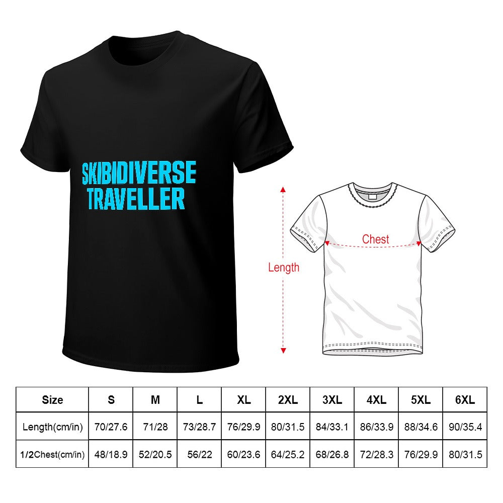 men's t-shirt 100% cotton skibidiverse traveller graphic t-shirt - casual comfort tee for men, vibrant print, relaxed fit, ideal for gym, travel, and everyday wear