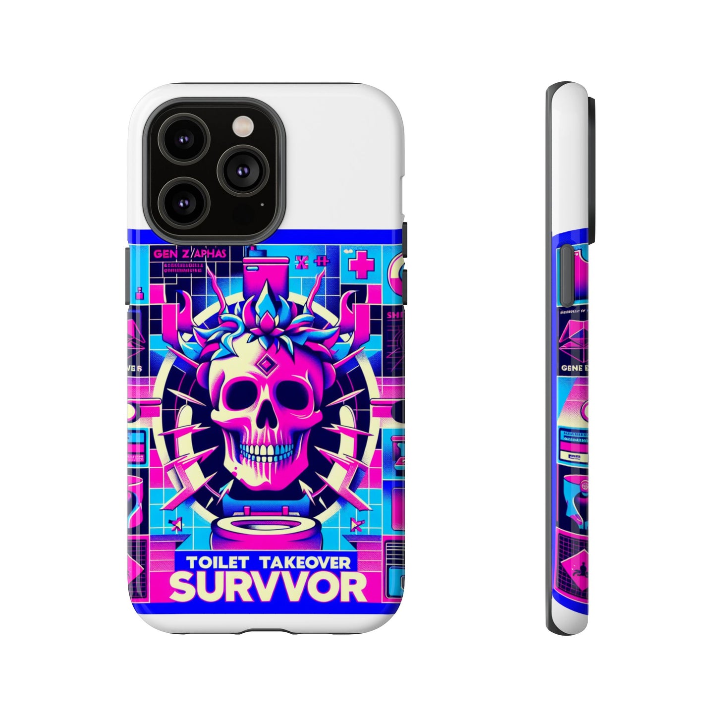 toilet takeover survivor 3d wrap protective phone case for anime and comic fans, shock absorbing tpu silicone, uv protected, stylish design, gift for birthdays and holidays
