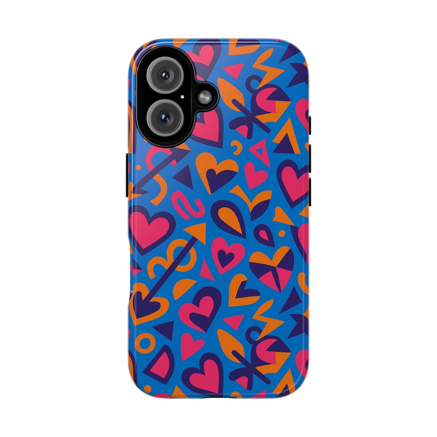 multicolour 3d love design phone case for men and women stylish protection accessory compatible with iphone 13, 14, 15 & 16 – all models including pro, pro max & plus