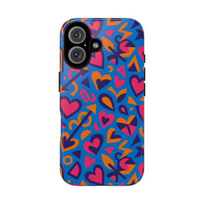 Multicolour 3D Love Design Phone Case for Men and Women Stylish Protection Accessory Compatible with iPhone 13, 14, 15 & 16 – all models including Pro, Pro Max & Plus