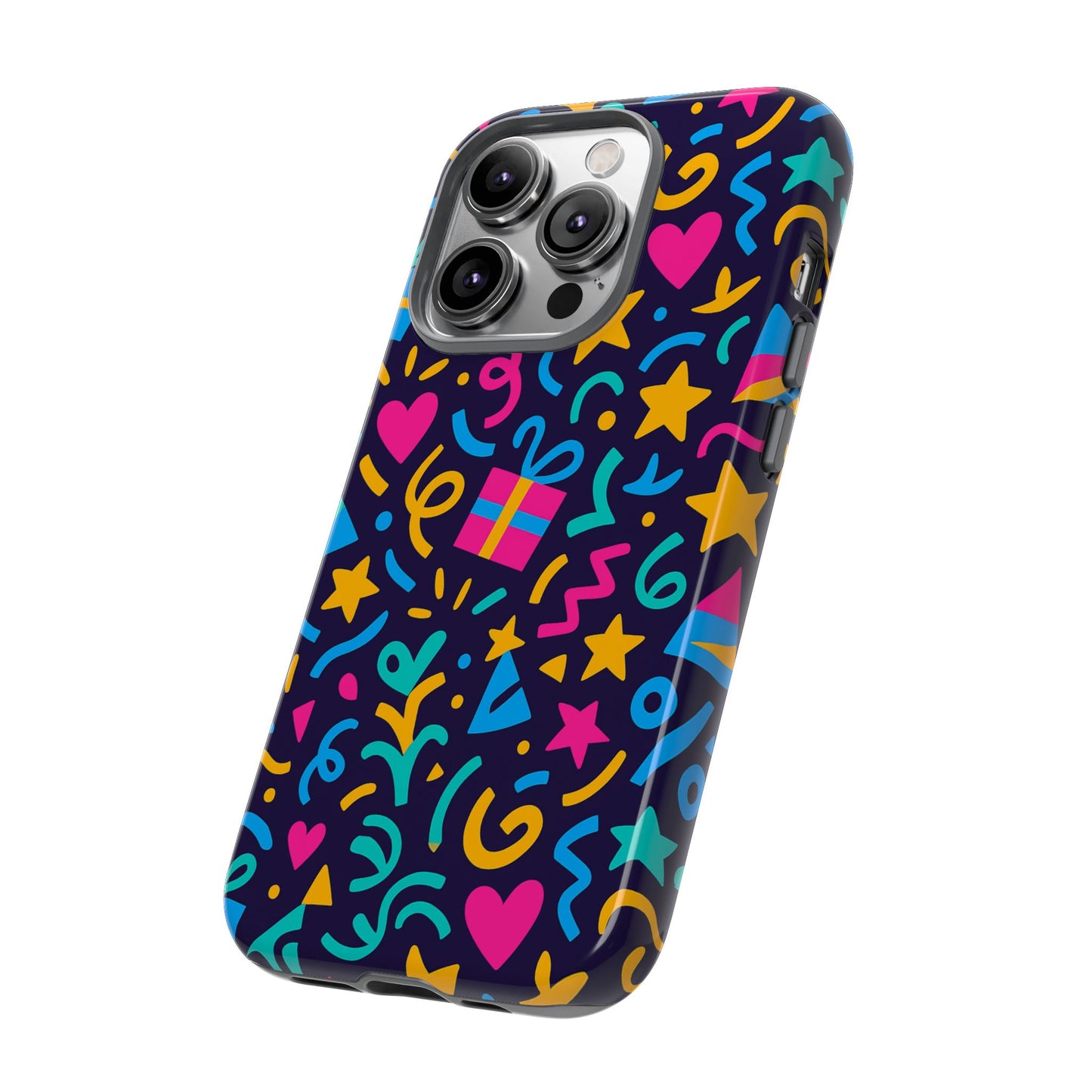 vibrant multicolour retro phone case with fun 3d design for stylish protection and unique expression compatible with iphone 13, 14, 15 & 16 – all models including pro, pro max & plus