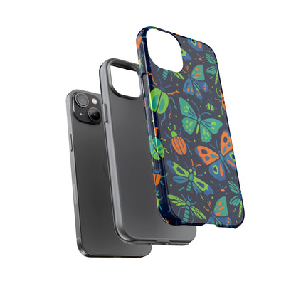 Vibrant Insect Pattern Protective Phone Case for Stylish Protection – Multicolour 3D Design Compatible with iPhone 13, 14, 15 & 16 – all models including Pro, Pro Max & Plus