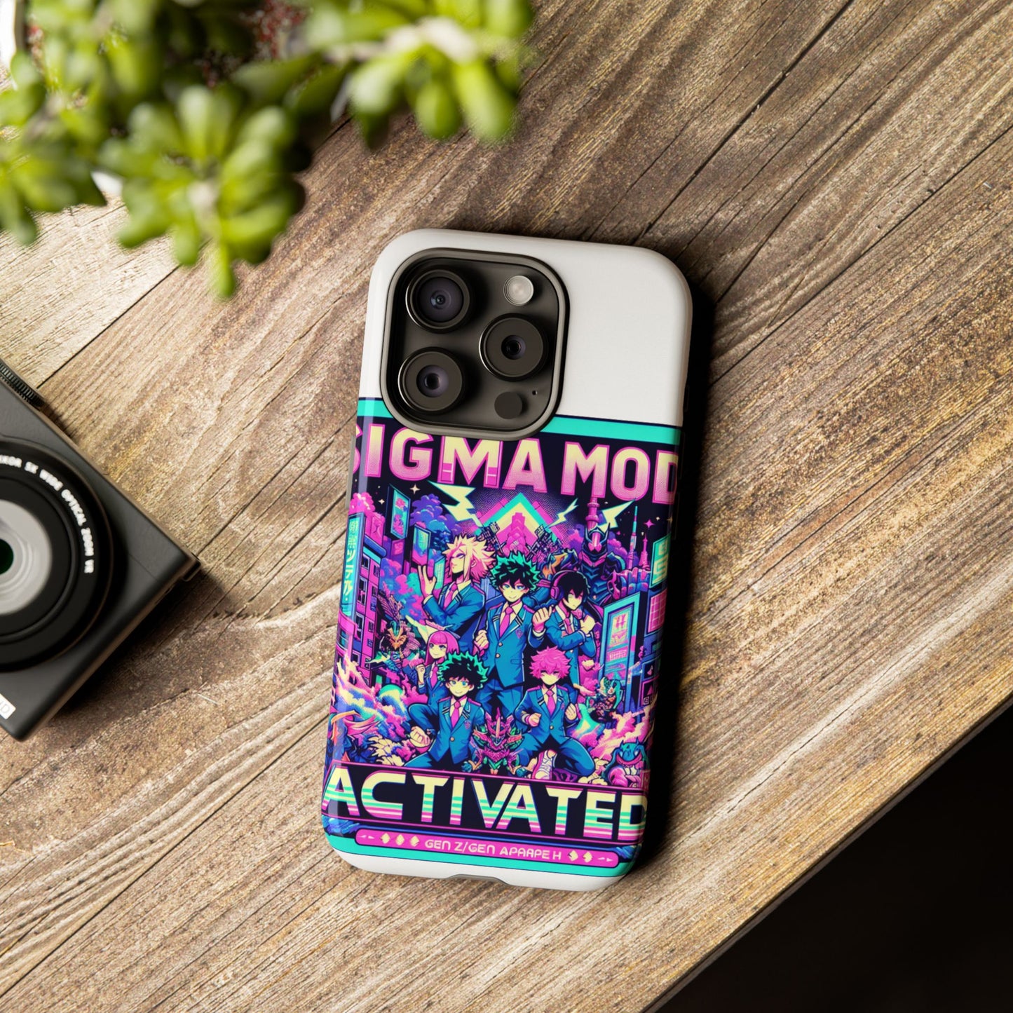 vibrant sigma mode activated protective phone case for anime lovers, 3d wrap design, durable tpu silicone, uv protected, stylish drop protection, gift for friends