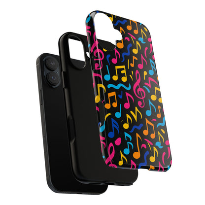 Vibrant Music Themed Phone Case with Colourful 3D Design – Stylish Protection for Music Lovers – Compatible with iPhone 13, 14, 15 & 16 – all models including Pro, Pro Max & Plus