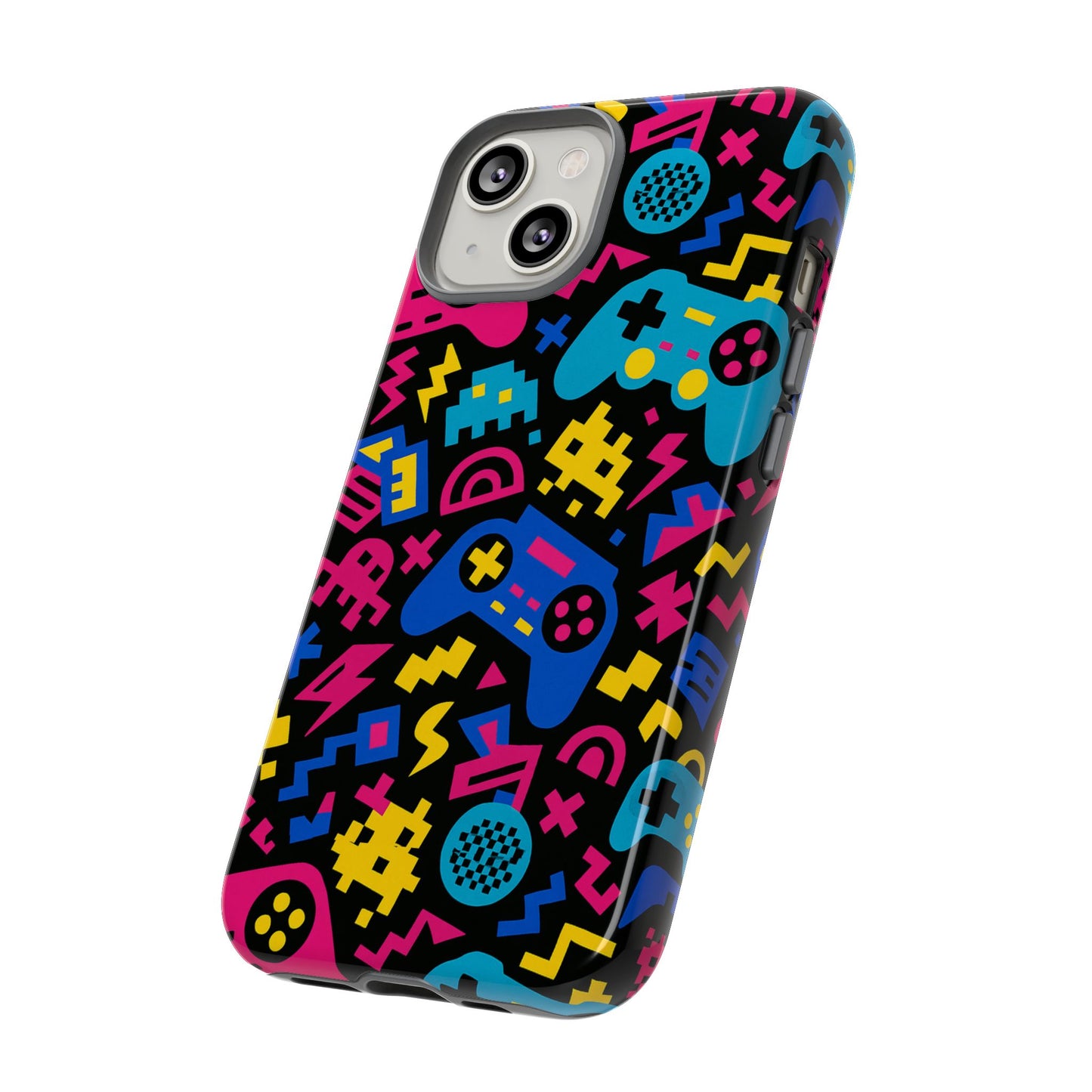 vibrant retro gaming phone case with 3d design for stylish protection compatible with iphone 13, 14, 15 & 16 – all models including pro, pro max & plus