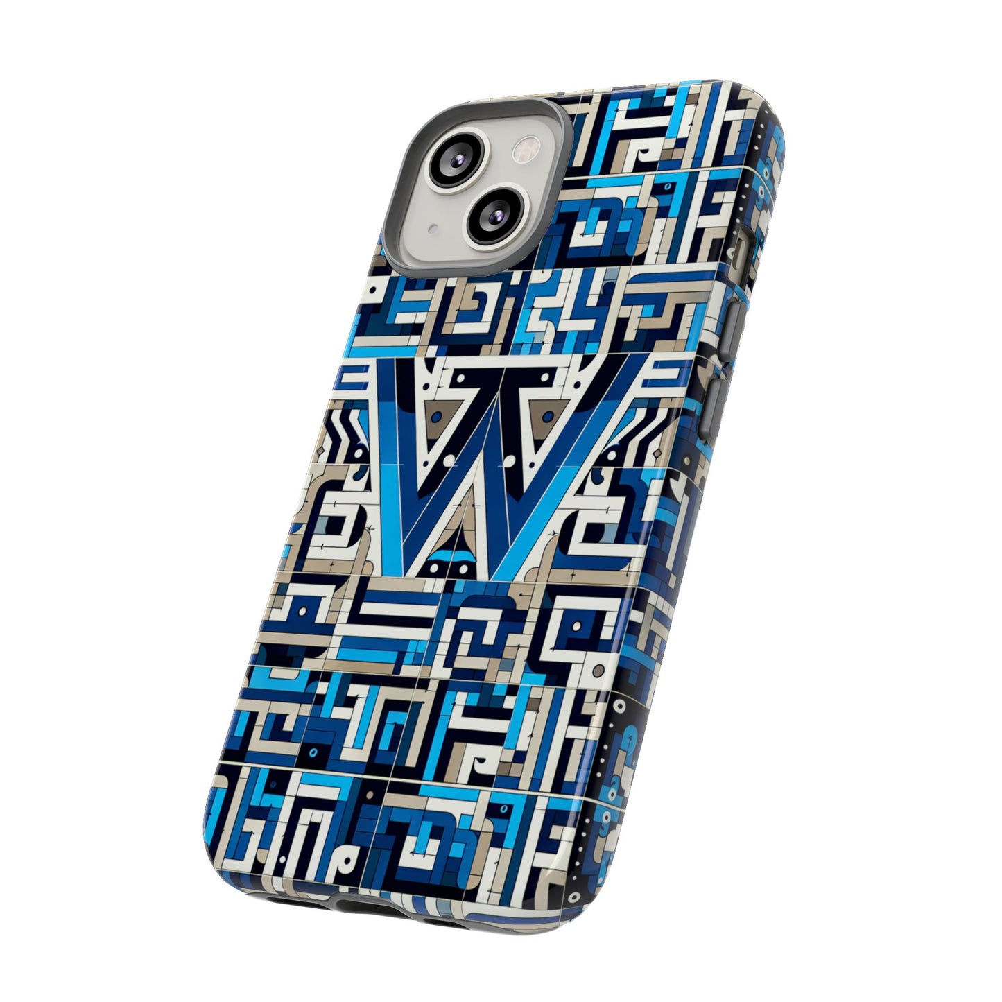 letter blue alphabet w phone case for smartphones durable shockproof protective cover with 3d wrap design for anime and comic style fans