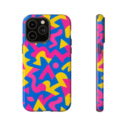 Vibrant Y2K Geometric Protective Phone Case with 3D Wrap Design for Unique Style Compatible with iPhone 13, 14, 15 & 16 – all models including Pro, Pro Max & Plus