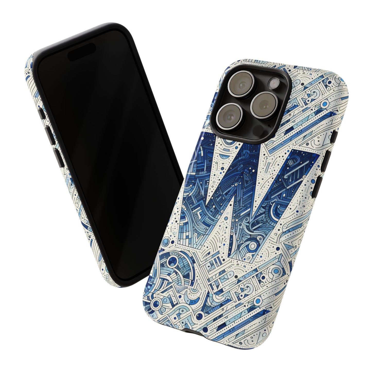 blue alphabet w phone case for smartphones - vibrant 3d wrap design with shock absorption and uv protection, suitable for fans of anime, comics, and unique accessories