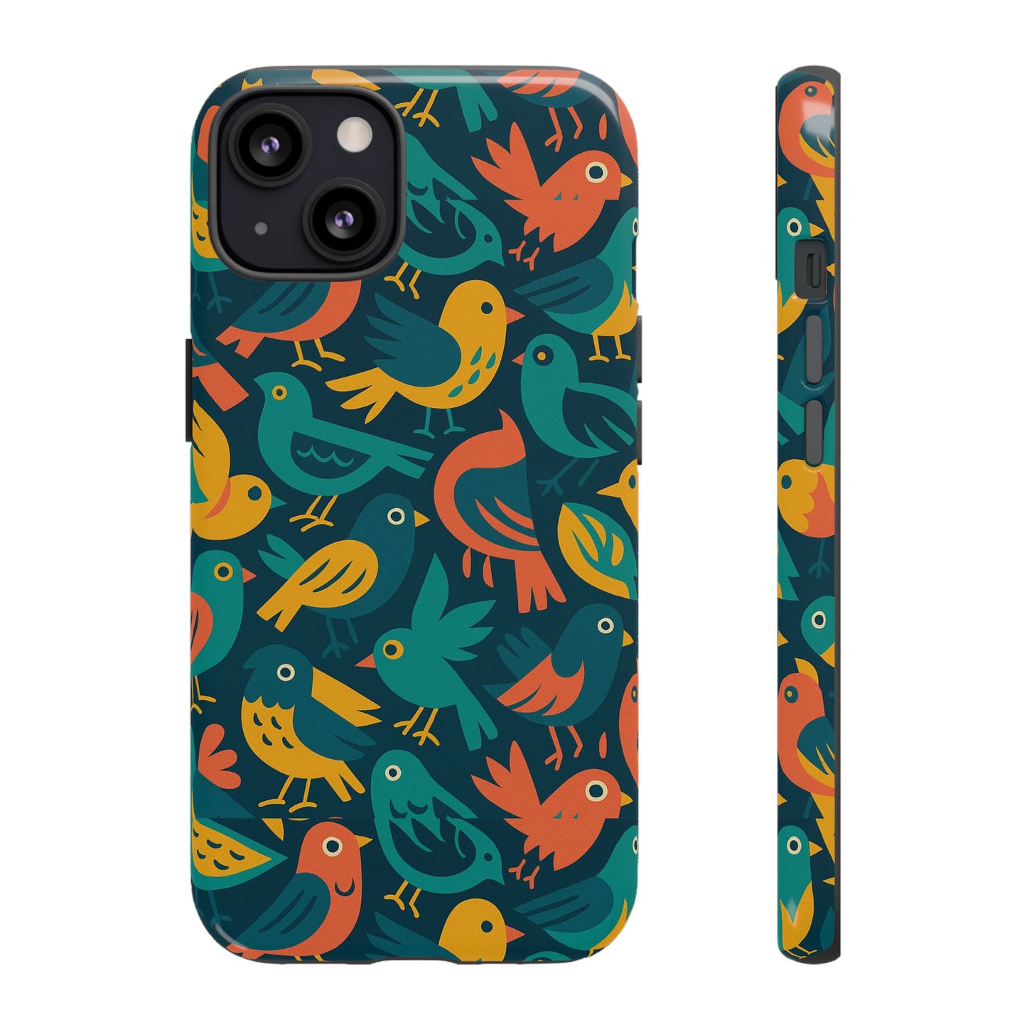 multicolour bird pattern 3d wrap protective phone case – vibrant accessory for self-expression compatible with iphone 13, 14, 15 & 16 – all models including pro, pro max & plus