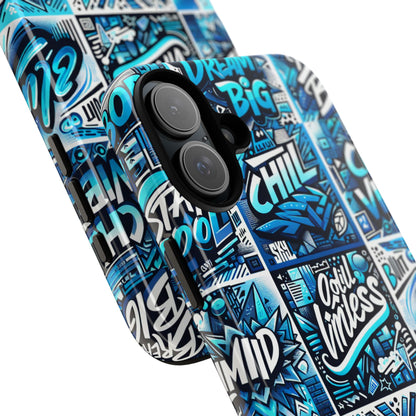 Blue Pattern Image 27 Phone Case for Mobile Phones Shockproof Protective Cover with 3D Wrap Design Anime Comic Style for Men Women and Teenagers