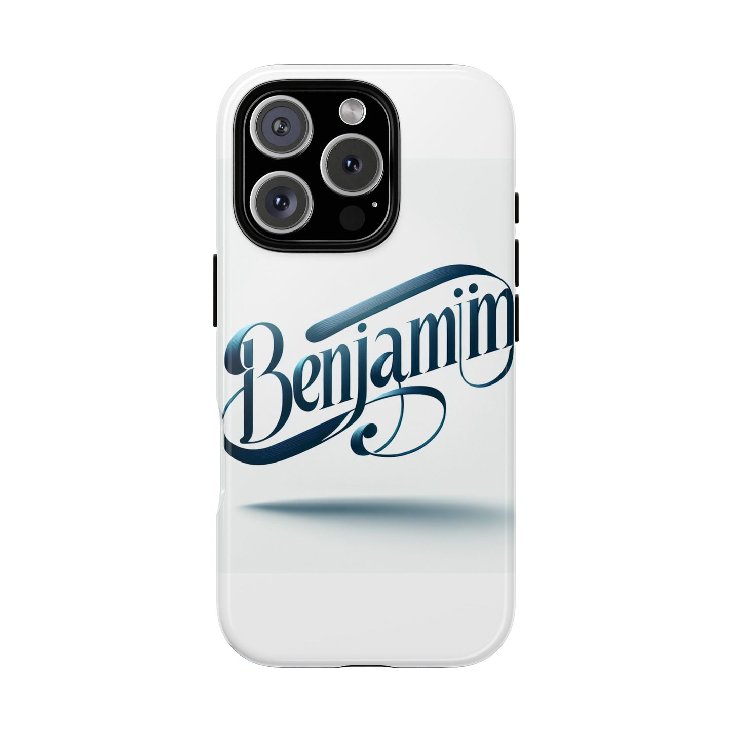 vibrant 3d typography protective phone case in blue – stylish protection for smartphones compatible with iphone 13, 14, 15 & 16 – all models including pro, pro max & plus