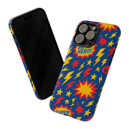 Vibrant 3D Superhero Phone Case – Colourful Retro Design for Kids and Adults – Stylish Protection Compatible with iPhone 13, 14, 15 & 16 – All Models Including Pro, Pro Max & Plus