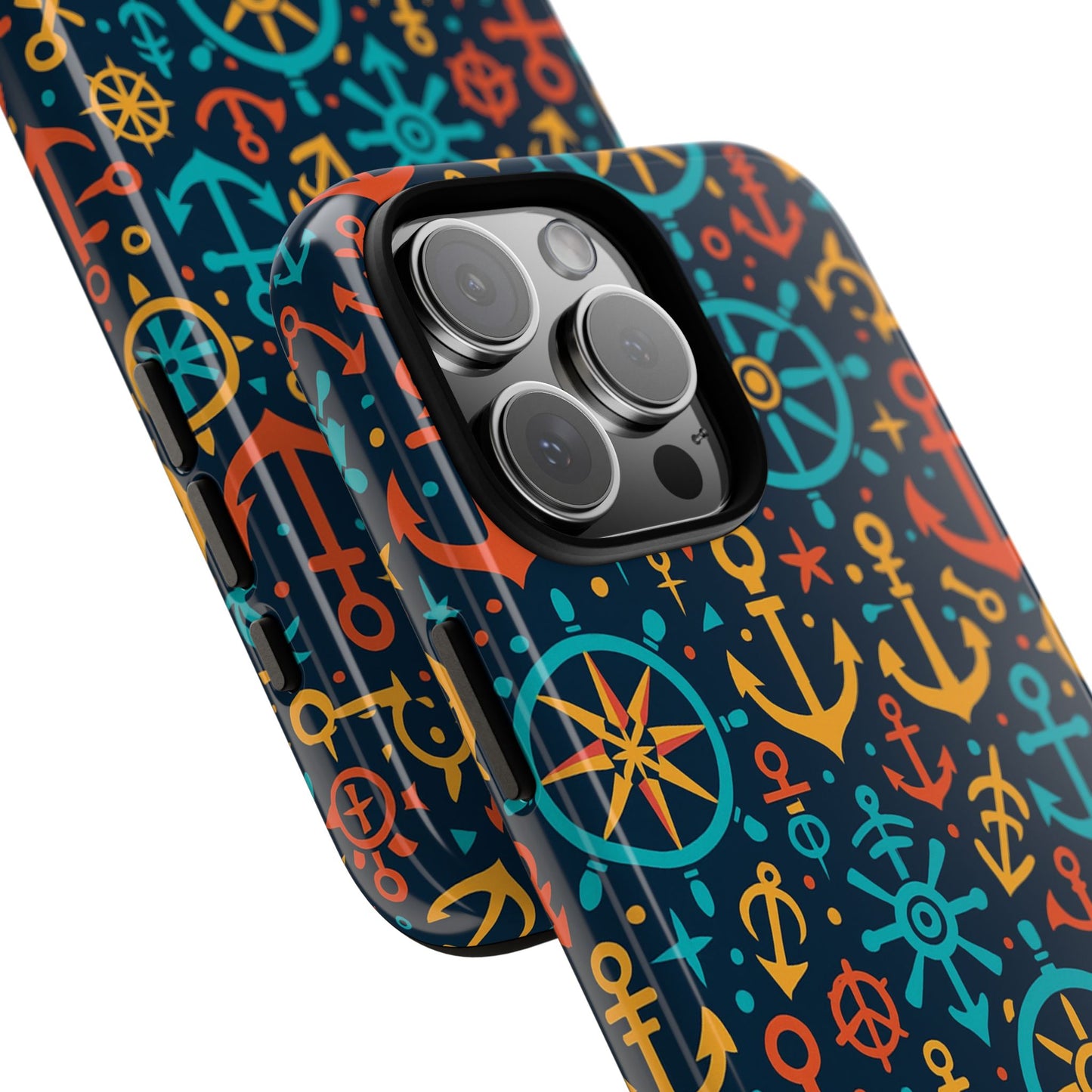vibrant nautical pattern phone case for stylish protection – bold accessory for iphone 13, 14, 15 & 16 – all models including pro, pro max & plus