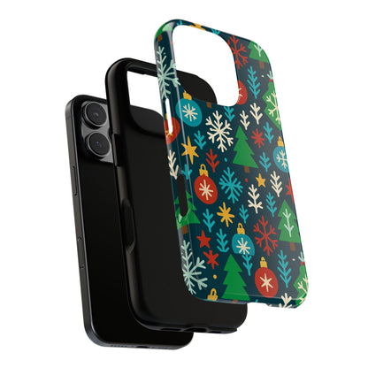 Multicolour 3D Wrap Protective Phone Case with Retro Christmas Design for Stylish Protection – Compatible with iPhone 13, 14, 15 & 16 – All Models Including Pro, Pro Max & Plus