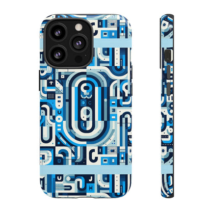 Blue Alphabet U Letter Phone Case with 3D Wrap UV Protected Shock Absorption for Kids and Teenagers