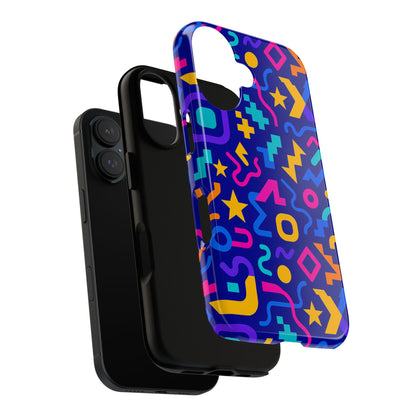 Vibrant Geometric Protective Phone Case with 3D Wrap Design – Playful Accessory for Self-Expression Compatible with iPhone 13, 14, 15 & 16 – all models including Pro, Pro Max & Plus
