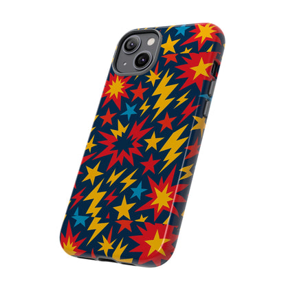 Vibrant 3D Superhero Phone Case with Colourful Lightning Design for Men and Women, Stylish Protection Compatible with iPhone 13, 14, 15 & 16 – all models including Pro, Pro Max & Plus