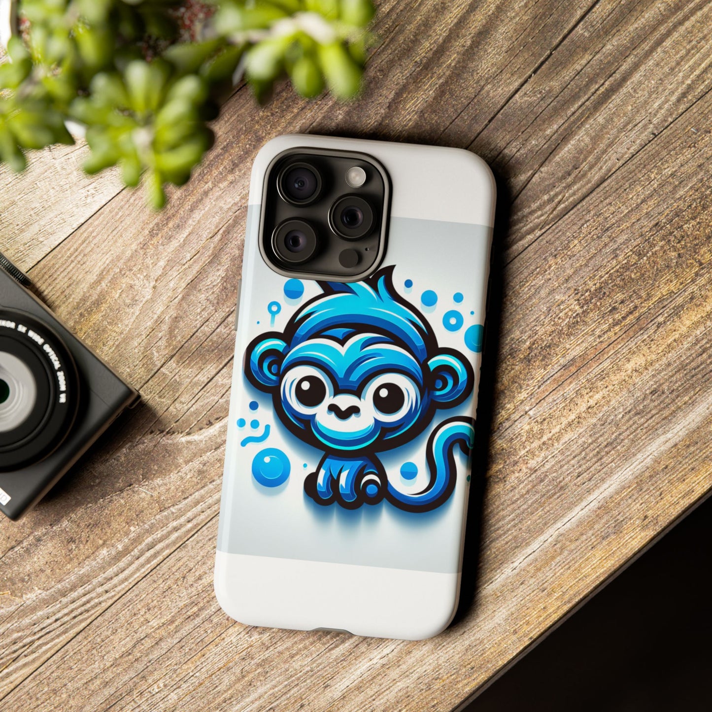 vibrant 3d wrap protective phone case with fun blue monkey design – stylish accessory for men and women – compatible with iphone 13, 14, 15 & 16 – all models including pro, pro max & plus