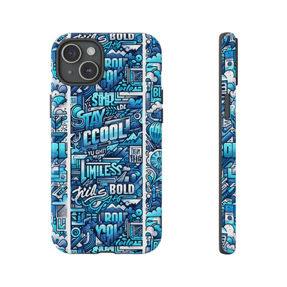 Vibrant Artistic 3D Wrap Phone Case in Blue for Trendsetters – Stylish Protection Compatible with iPhone 13, 14, 15 & 16 – All Models Including Pro, Pro Max & Plus