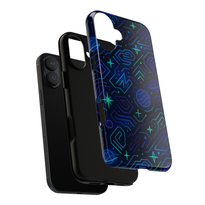 Vibrant Space Design Protective Phone Case in Blue and Green 3D Wrap for Stylish Protection Compatible with iPhone 13, 14, 15 & 16 – All Models Including Pro, Pro Max & Plus