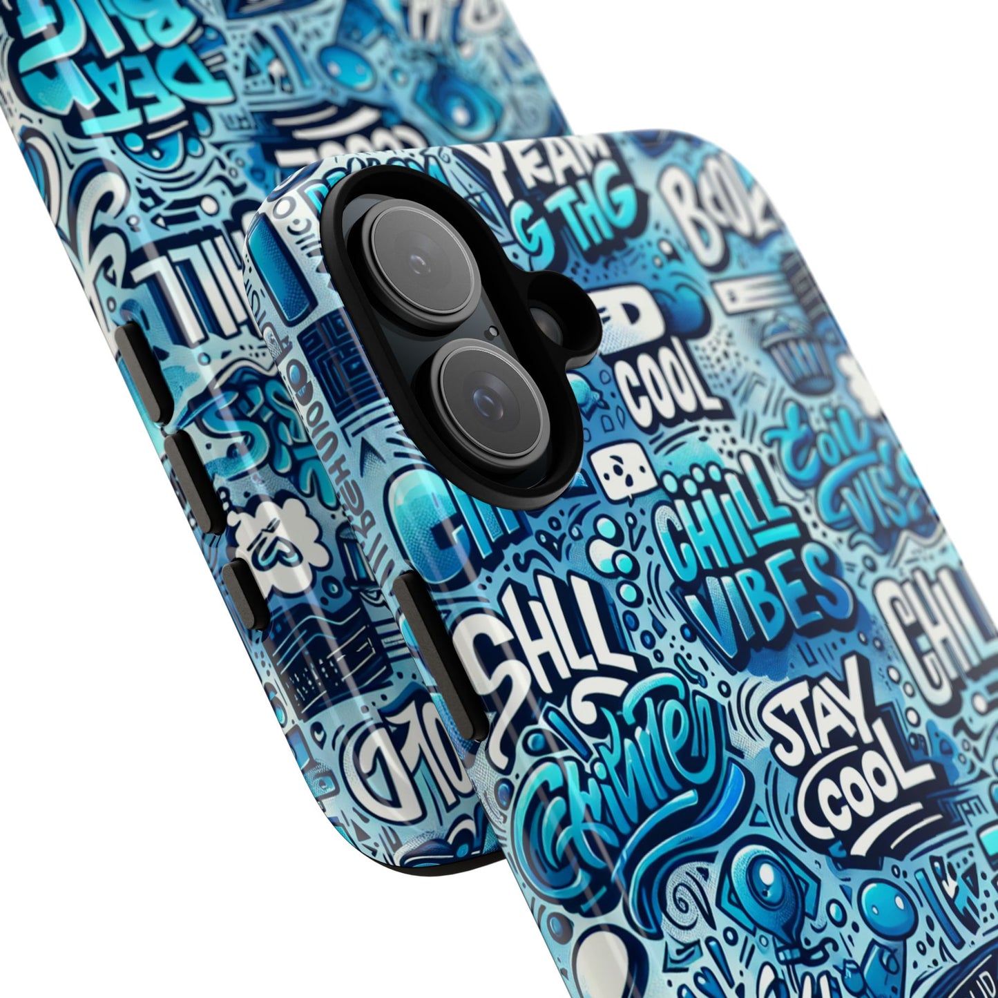 vibrant 3d wrap protective phone case with playful blue design for stylish protection compatible with iphone 13, 14, 15 & 16 – all models including pro, pro max & plus