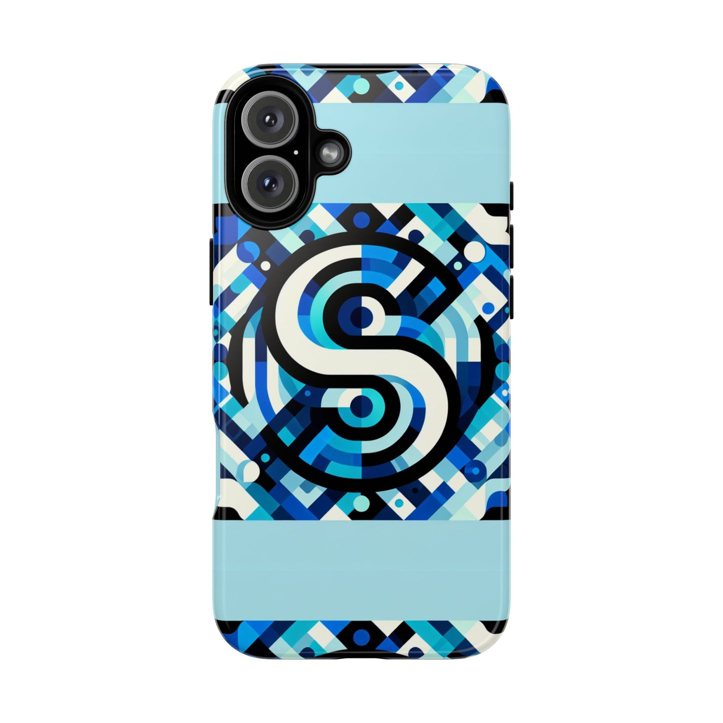 letter blue alphabet s phone case with 3d wrap design for stylish protection and unique retro anime comic style
