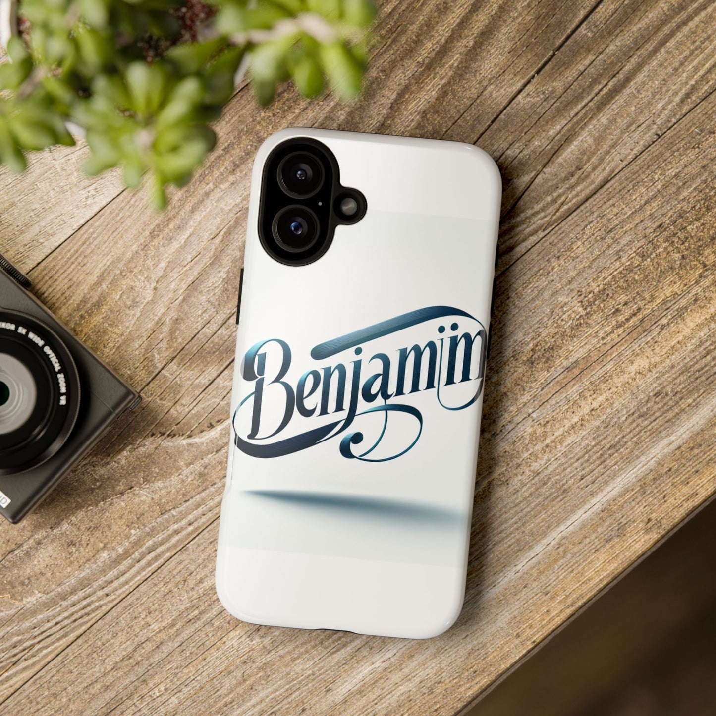 vibrant 3d typography protective phone case in blue – stylish protection for smartphones compatible with iphone 13, 14, 15 & 16 – all models including pro, pro max & plus
