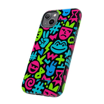 Vibrant Emoji Pattern Protective Phone Case Colourful 3D Design Stylish Protection for Unisex Smartphones Compatible with iPhone 13, 14, 15 & 16 – all models including Pro, Pro Max & Plus