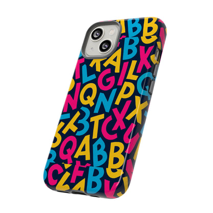 Multicolour 3D Wrap Phone Case with Playful Alphabet Design – Stylish Protection for Smartphones Compatible with iPhone 13, 14, 15 & 16 – All Models Including Pro, Pro Max & Plus