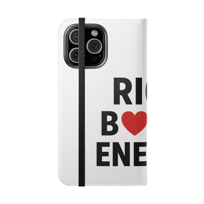 Rich B*tch Energy Flip Case – Stylish Phone Cover for iPhone 16 15 14 Plus Pro Max with Card Holder and Stand for Empowered Individuals