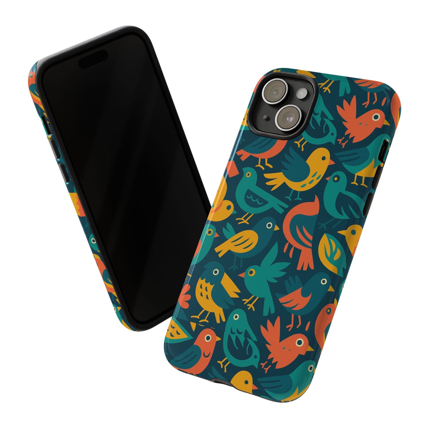 multicolour bird pattern 3d wrap protective phone case – vibrant accessory for self-expression compatible with iphone 13, 14, 15 & 16 – all models including pro, pro max & plus