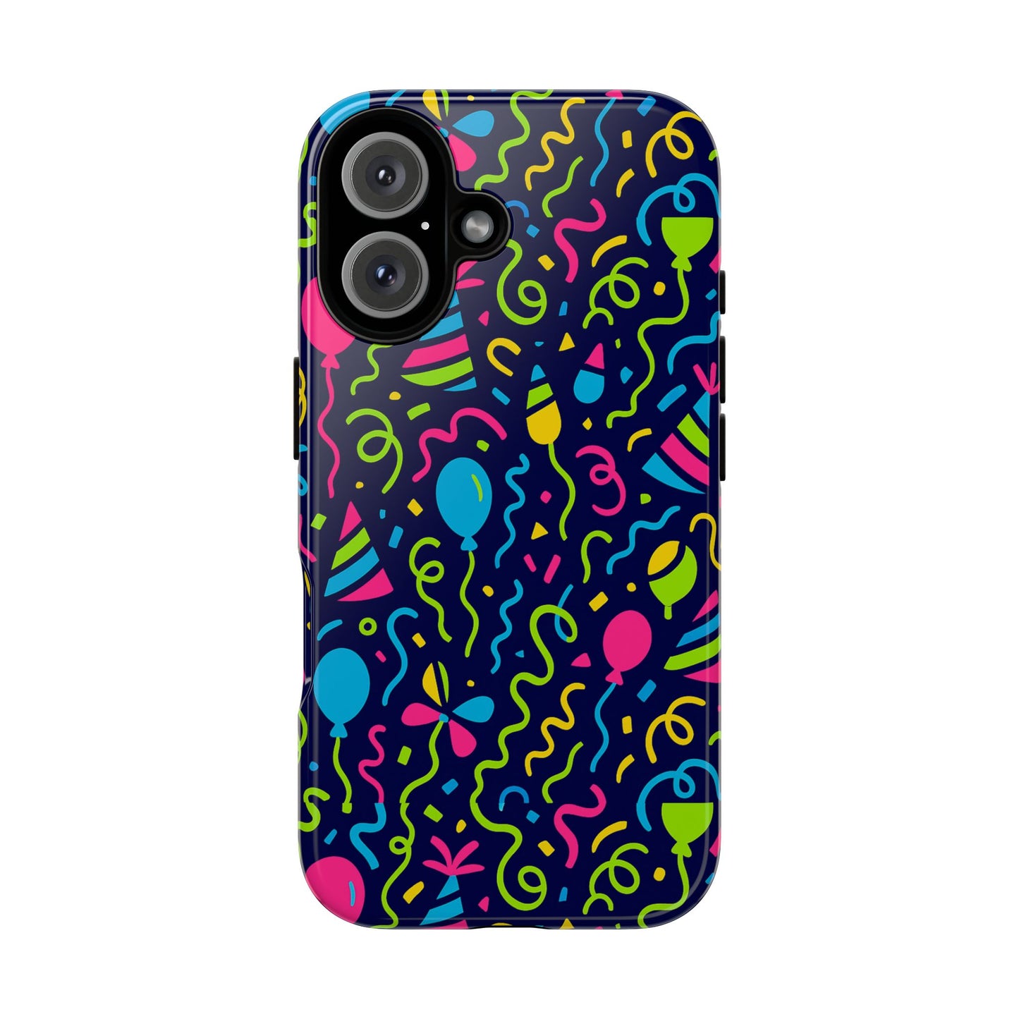 vibrant 3d wrap protective phone case with multicolour party design for playful smartphone accessories compatible with iphone 13, 14, 15 & 16 – all models including pro, pro max & plus