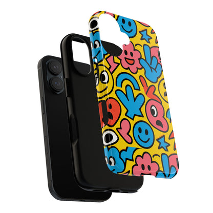 Vibrant Emoji Phone Case with Fun 3D Multicolour Design, Playful Protective Cover for Kids and Teens, Compatible with iPhone 13, 14, 15 & 16 – all models including Pro, Pro Max & Plus