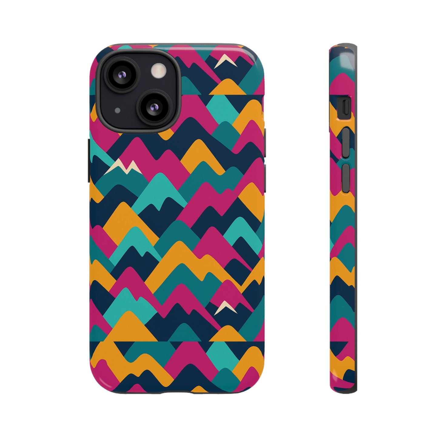 vibrant 3d geometric protective phone case for unisex, stylish smartphone accessory with playful design, compatible with iphone 13, 14, 15 & 16 – all models including pro, pro max & plus