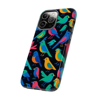 Vibrant Multicolour 3D Bird Print Protective Phone Case for Smart Devices – Unique Accessory for Trendsetters Compatible with iPhone 13, 14, 15 & 16 – All Models Including Pro, Pro Max & Plus