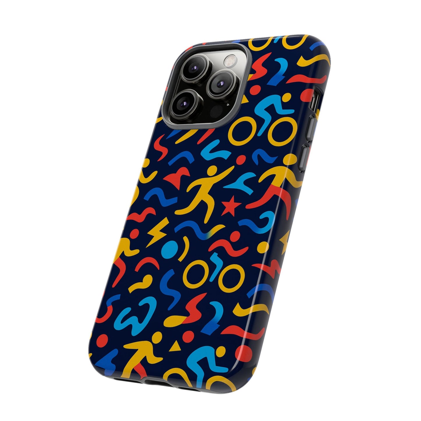 vibrant abstract 3d wrap protective phone case in multicolour design for unisex fashion accessory compatible with iphone 13, 14, 15 & 16 – all models including pro, pro max & plus