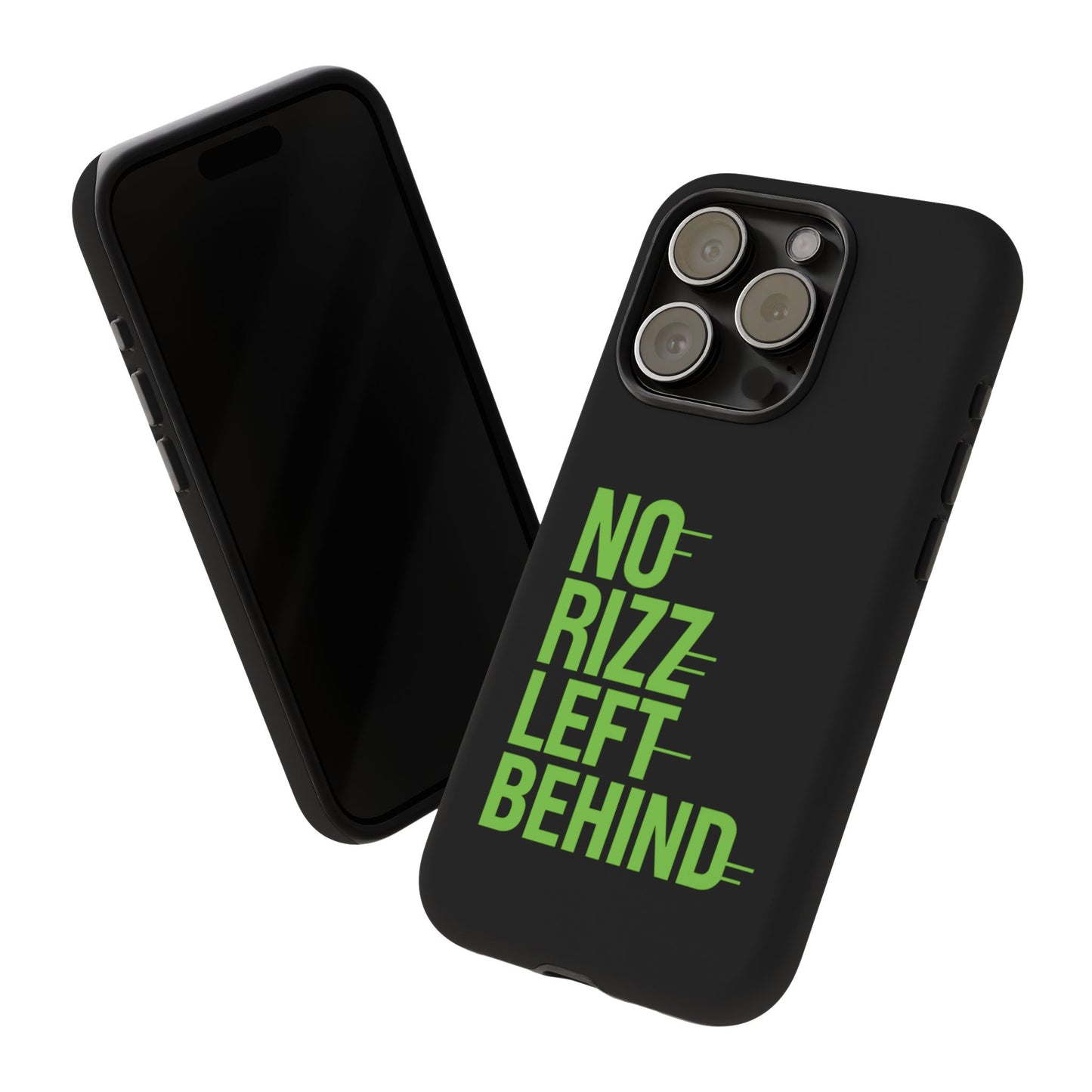 tough phone case - no rizz left behind, durable protection, shock absorbent, stylish design, perfect gift for adults, supports wireless charging, uv protected, lightweight accessory