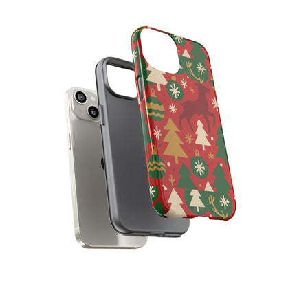 Vibrant Red Christmas Phone Case with Festive 3D Design for Stylish Protection Compatible with iPhone 13, 14, 15 & 16 – all models including Pro, Pro Max & Plus