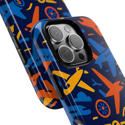 Vibrant 3D Airplane Pattern Protective Phone Case for Self-Expression and Stylish Protection Compatible with iPhone 13, 14, 15 & 16 – all models including Pro, Pro Max & Plus