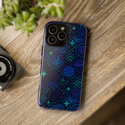 Vibrant Space Design Protective Phone Case in Blue and Green 3D Wrap for Stylish Protection Compatible with iPhone 13, 14, 15 & 16 – All Models Including Pro, Pro Max & Plus