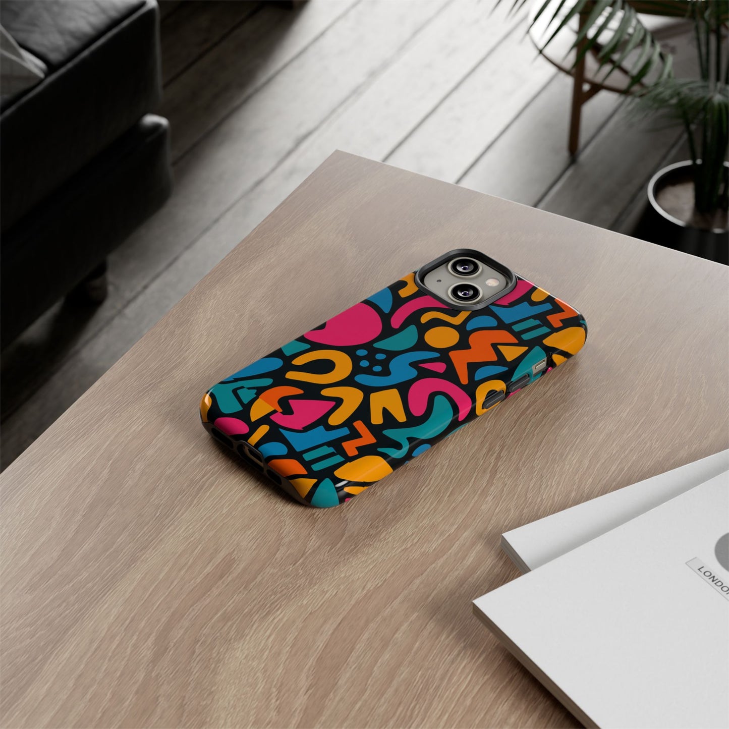 vibrant multicolour abstract 3d wrap phone case for stylish protection, unisex smartphone cover, compatible with iphone 13, 14, 15 & 16 – all models including pro, pro max & plus