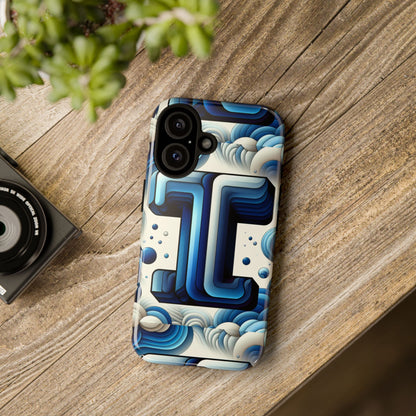 Blue Alphabet T Phone Case with 3D Wrap Design for Kids and Teens Shockproof TPU Cover with Vivid Colours and Anime-Inspired Graphics