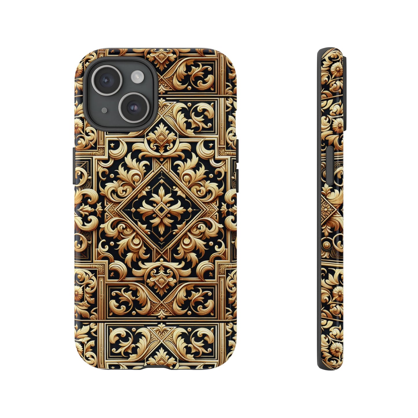 pattern image 3 vibrant shockproof phone case for anime and comic fans, ornate baroque design, stylish protection, compatible with iphone 13, 14, 15 & 16 – all models including pro, pro max & plus