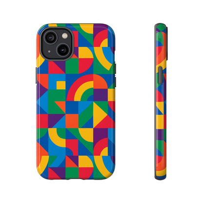 Vibrant 3D Geometric Phone Case with Bold Design Stylish Protection Accessory Compatible with iPhone 13, 14, 15 & 16 – all models including Pro, Pro Max & Plus