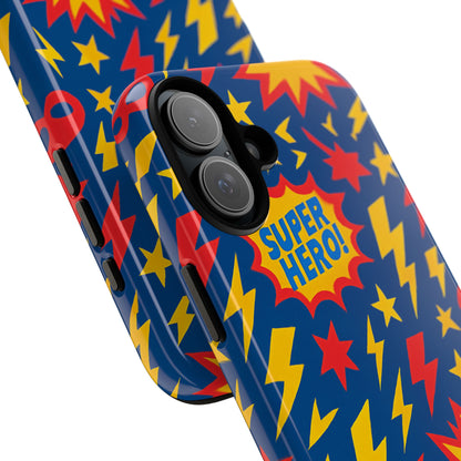 Vibrant 3D Superhero Phone Case – Colourful Retro Design for Kids and Adults – Stylish Protection Compatible with iPhone 13, 14, 15 & 16 – All Models Including Pro, Pro Max & Plus