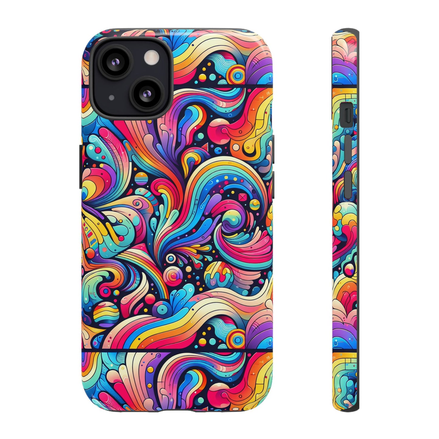 pattern image 2 vibrant 3d phone case for anime and comic fans with abstract art design compatible with iphone 13, 14, 15 & 16 – all models including pro, pro max & plus