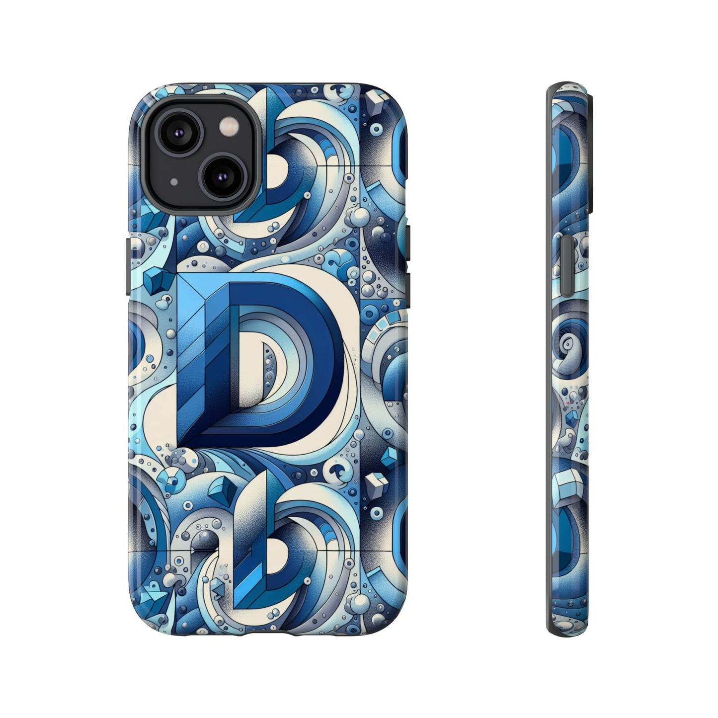 blue alphabet d phone case with 3d wrap and shock absorption for kids and teens durable tpu cover with vivid print and uv protection