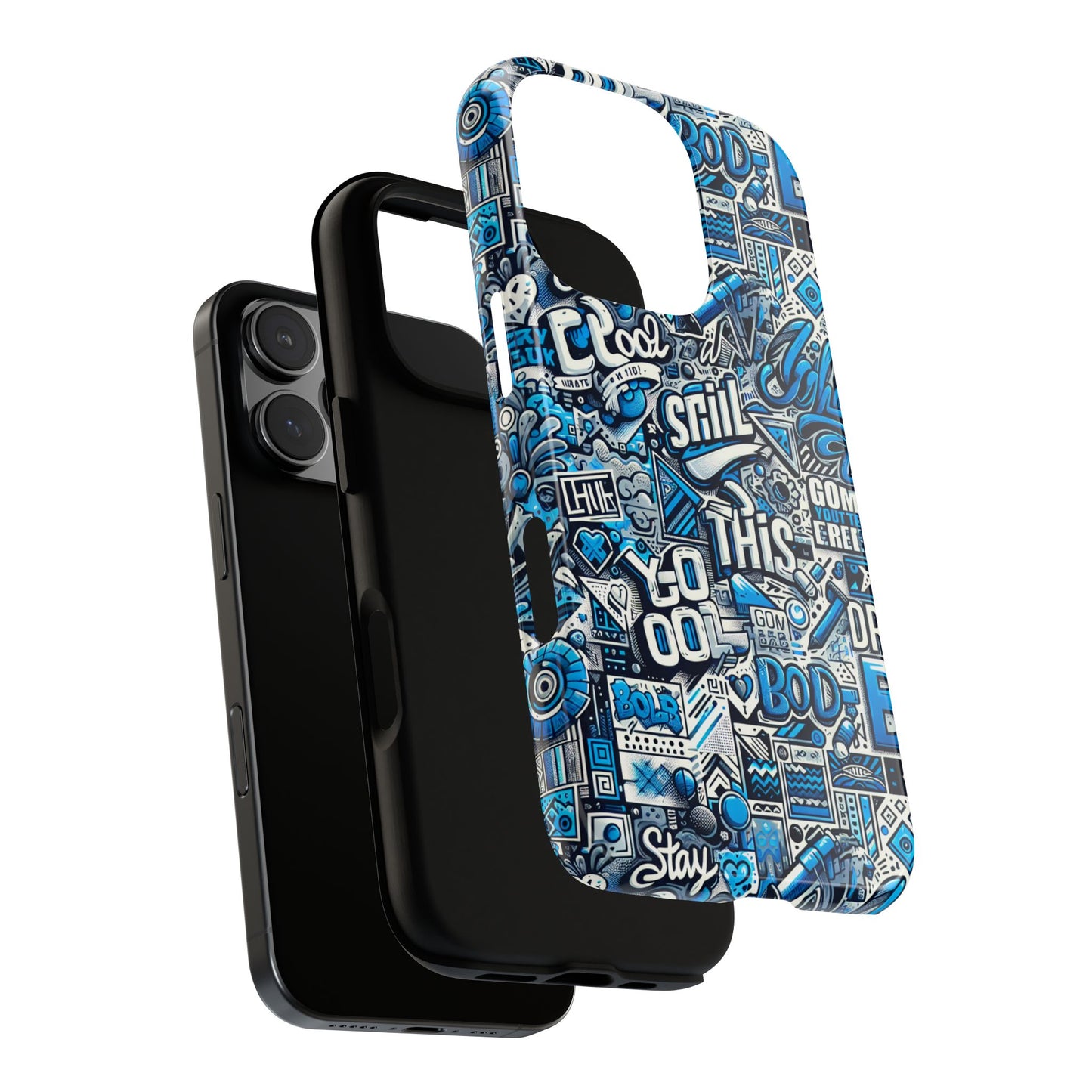 blue pattern image 14 phone case with 3d wrap design for men and women compatible with smartphones shockproof and uv protective printed cover
