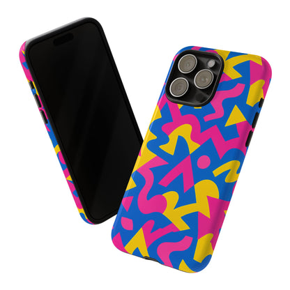 Vibrant Y2K Geometric Protective Phone Case with 3D Wrap Design for Unique Style Compatible with iPhone 13, 14, 15 & 16 – all models including Pro, Pro Max & Plus