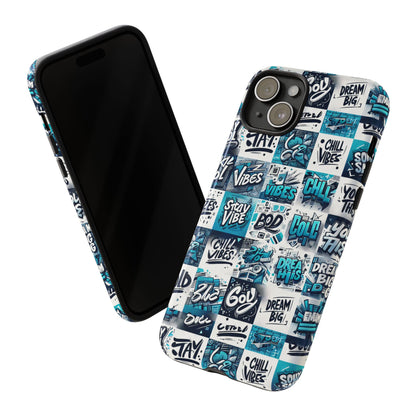 Vibrant 3D Wrap Phone Case in Blue with Playful Retro Design for Stylish Protection Compatible with iPhone 13, 14, 15 & 16 – all models including Pro, Pro Max & Plus